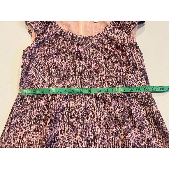 Banana Republic 100%Silk Sheath Dress Fully Lined Gathered Shoulder Purple 12 - Picture 6 of 10